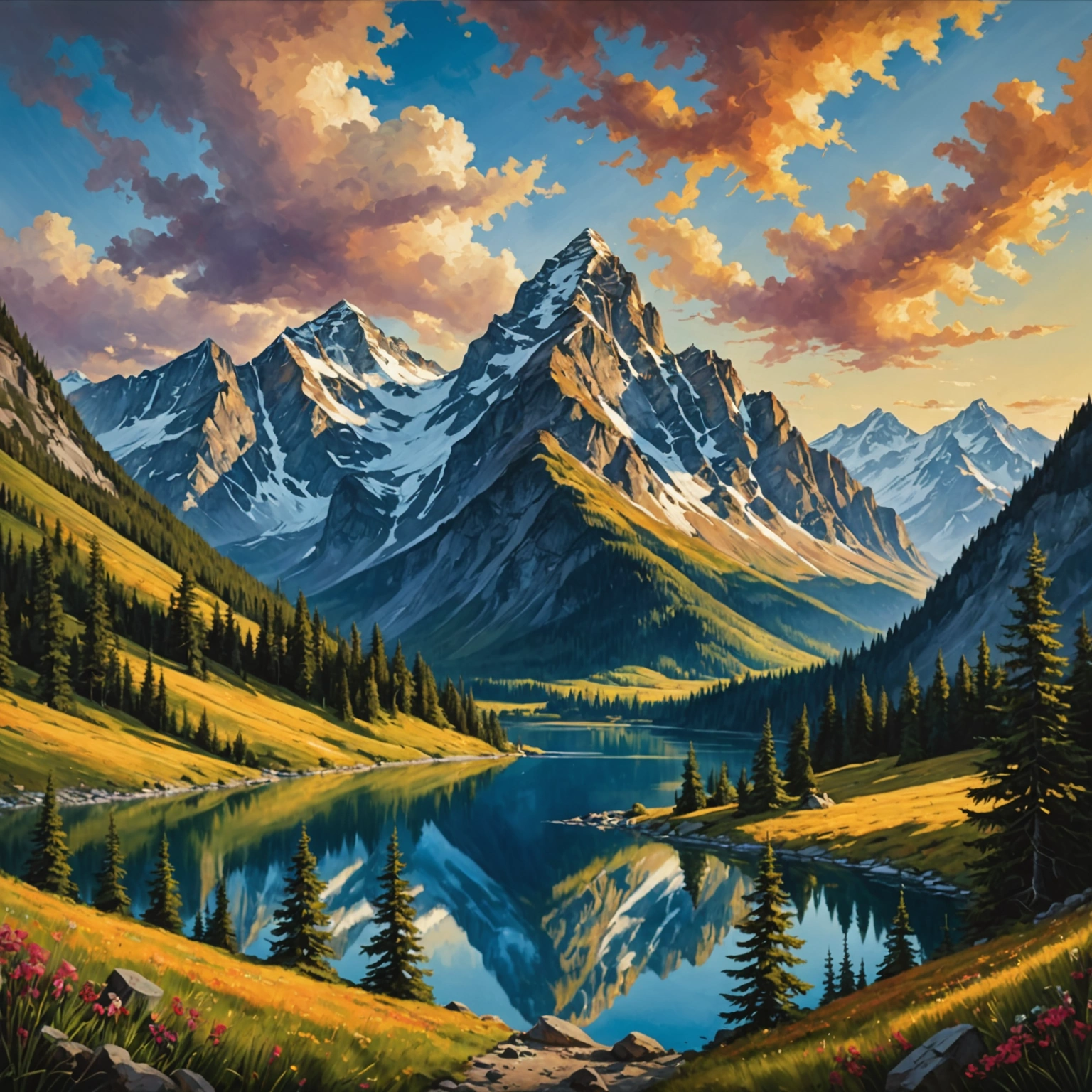 Искусство декора: как картина пейзаж горы и пейзаж масло могут преобразить ваш интерьер